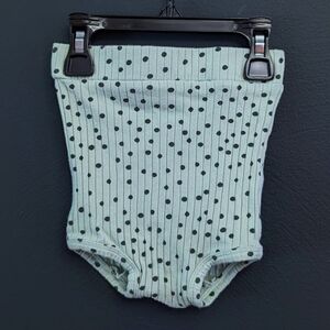 Kate Quinn Aqua & Black Polka Dot Bloomer Shorts - 18-24mo